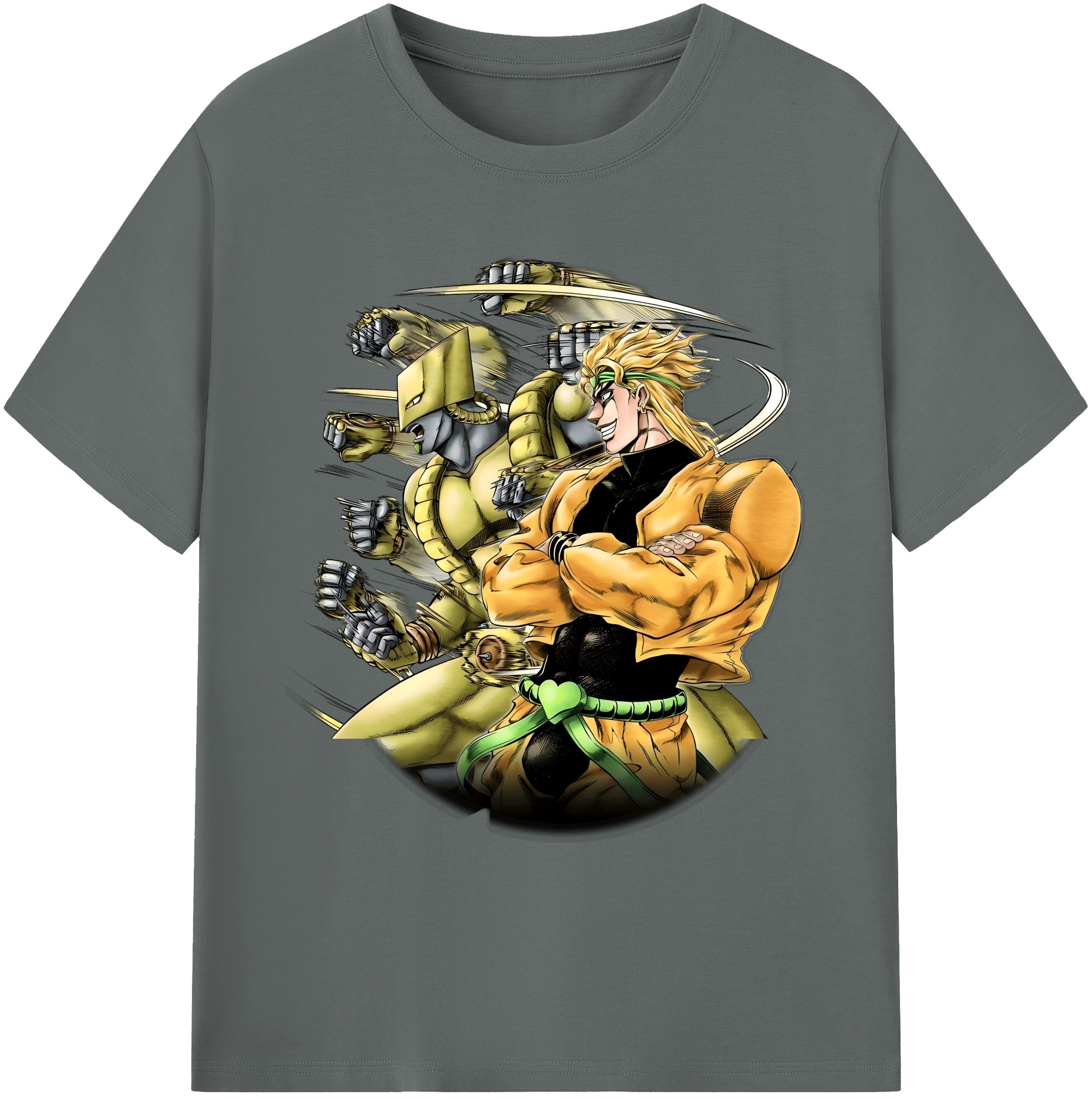 （画像用） ジョジョの奇妙な冒険 ディオ?ブランドー JoJo's Bizarre Adventure Dio Brando 綿100％ メンズ半袖Tシャツ｜肌触りやわらか＆通気性